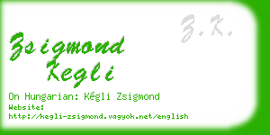 zsigmond kegli business card