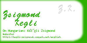 zsigmond kegli business card